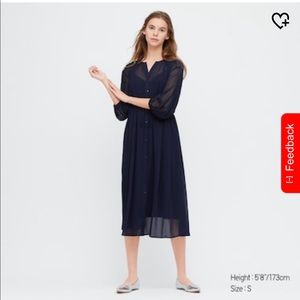 Navy blue chiffon dress